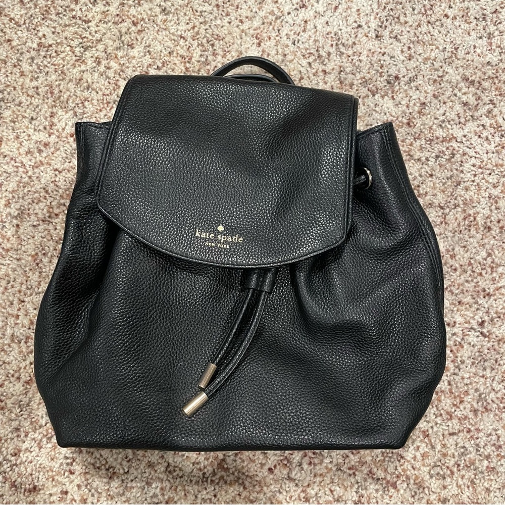 Kate Spade Black Leather Backpack